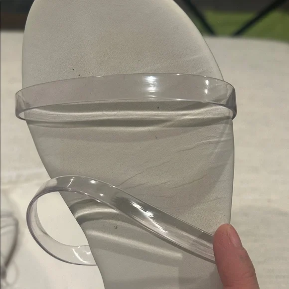 TKEES Women's White Sandals with Clear Straps - Picture 3 of 4